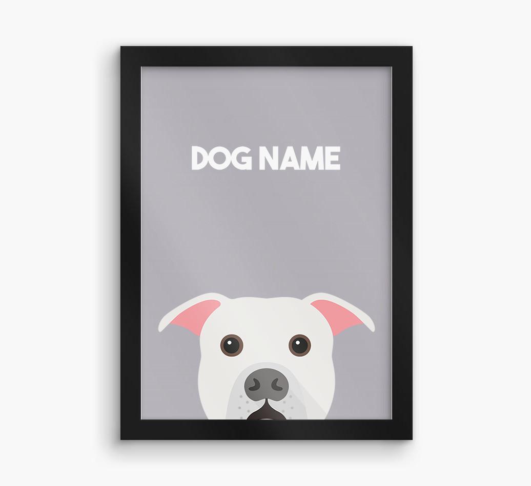 Peeking Dog: Personalized {breedFullName} Framed Print