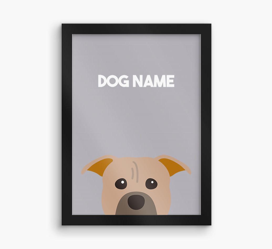 Peeking Dog: Personalized {breedFullName} Framed Print