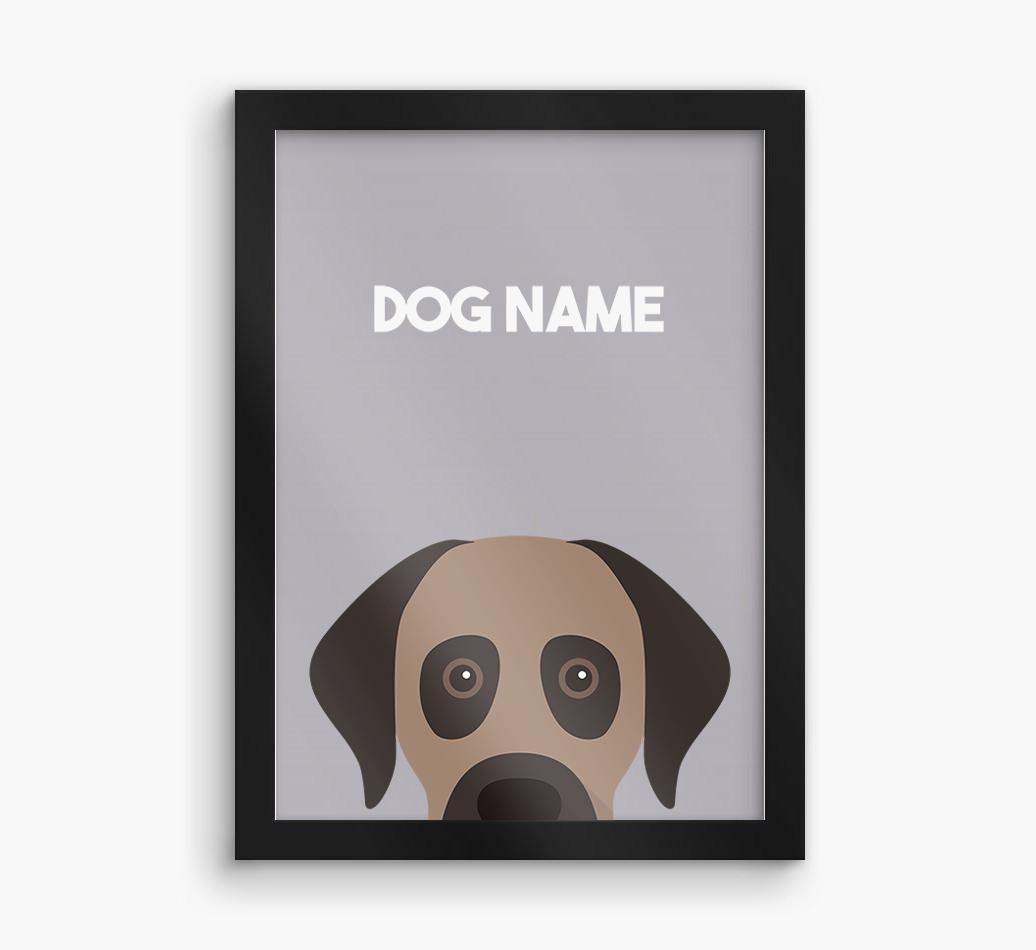 Peeking Dog: Personalized {breedFullName} Framed Print