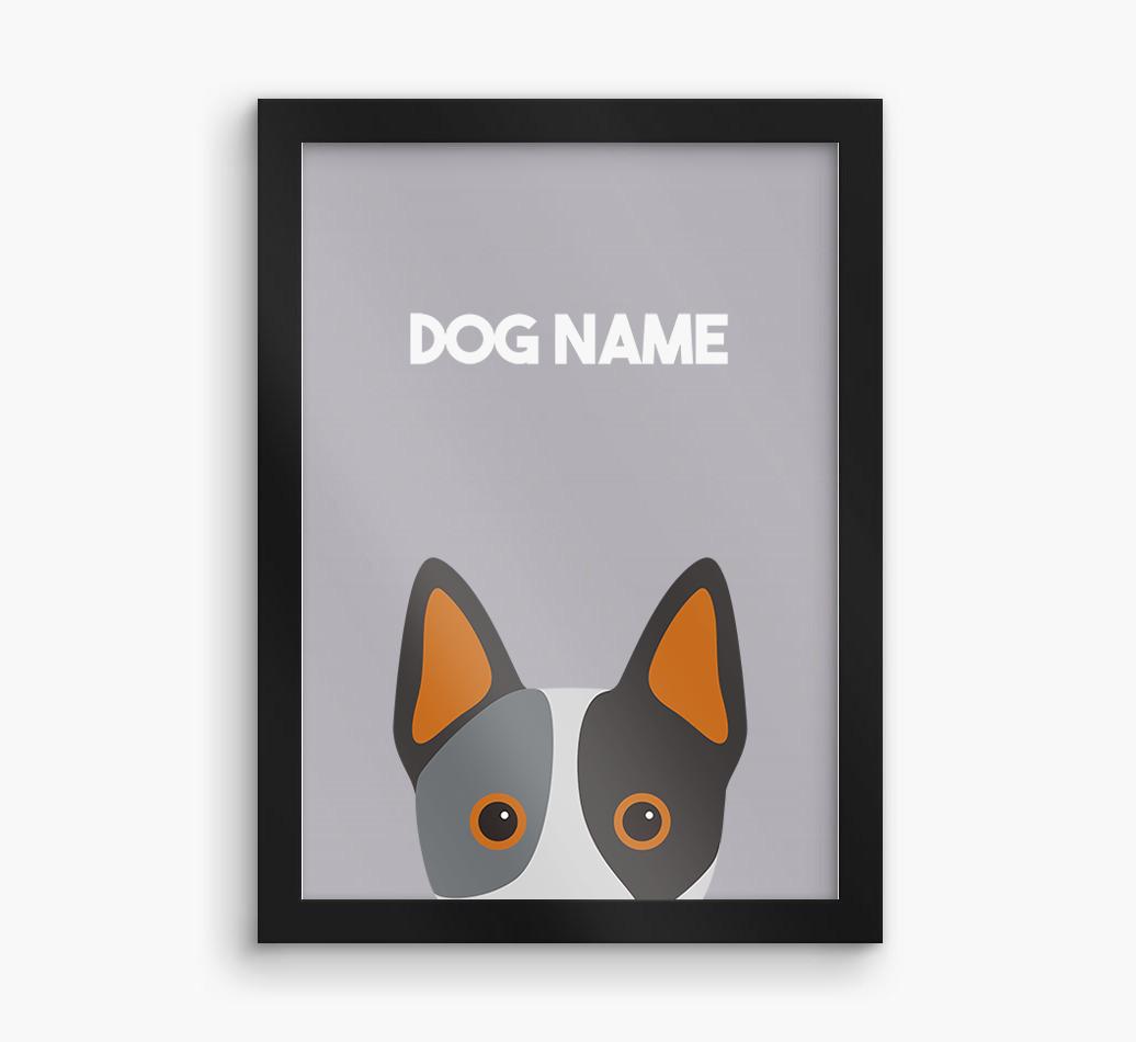 Peeking Dog: Personalized {breedFullName} Framed Print