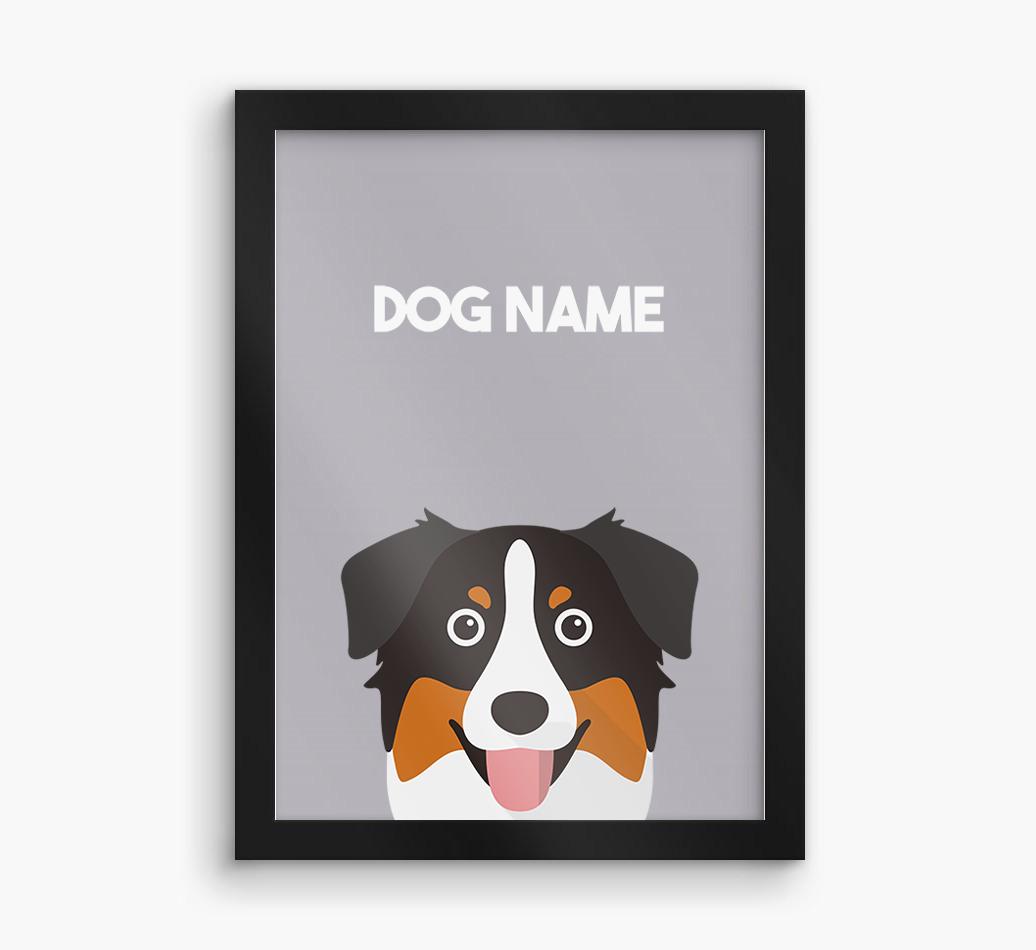 Peeking Dog: Personalized {breedFullName} Framed Print