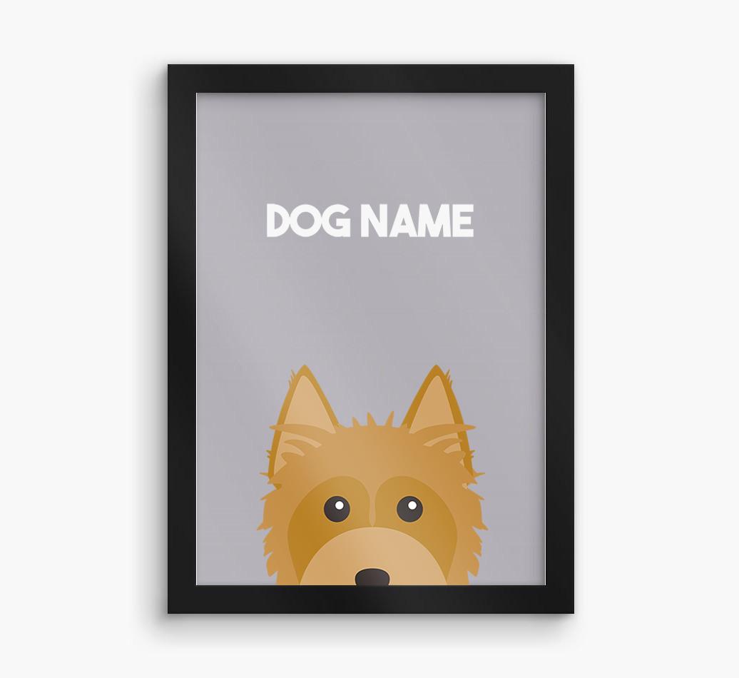 Peeking Dog: Personalized {breedFullName} Framed Print