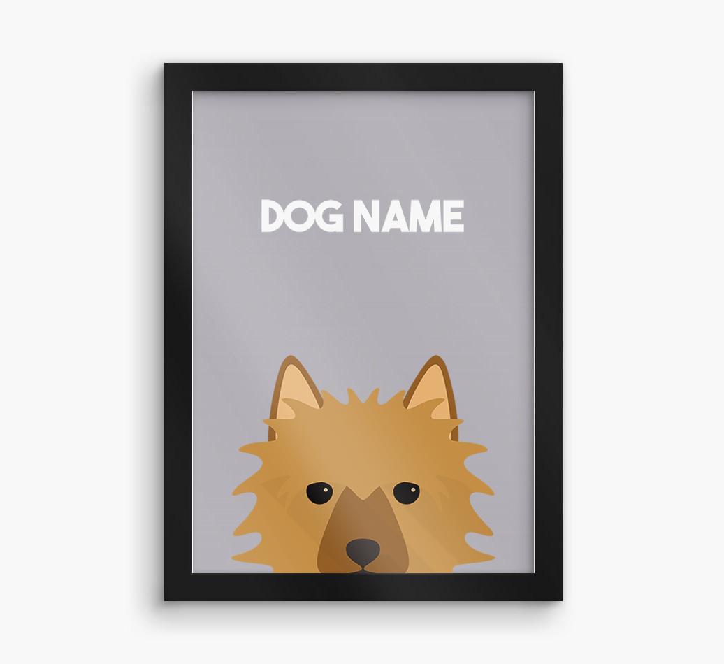 Peeking Dog: Personalized {breedFullName} Framed Print
