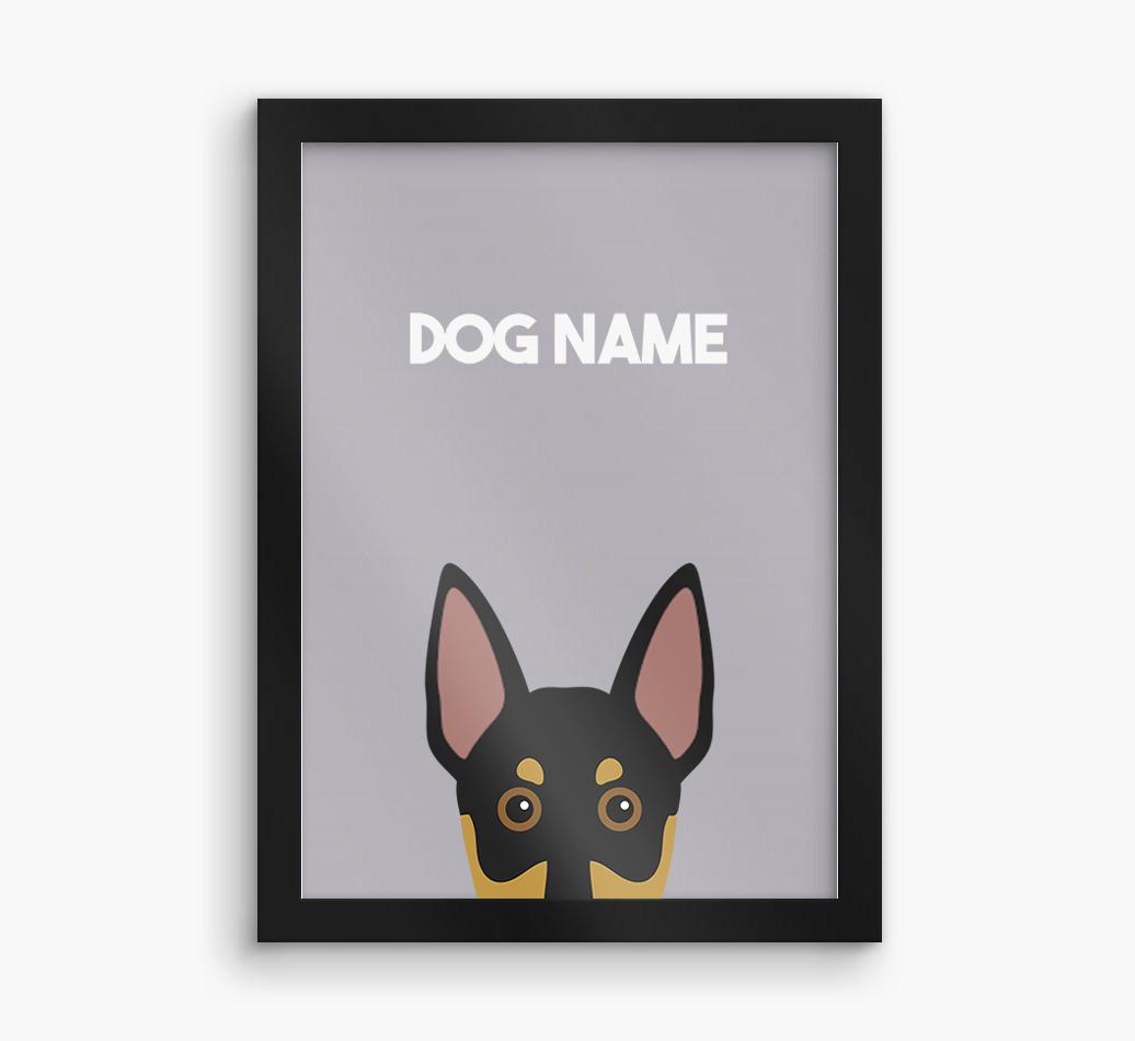 Peeking Dog: Personalized {breedFullName} Framed Print