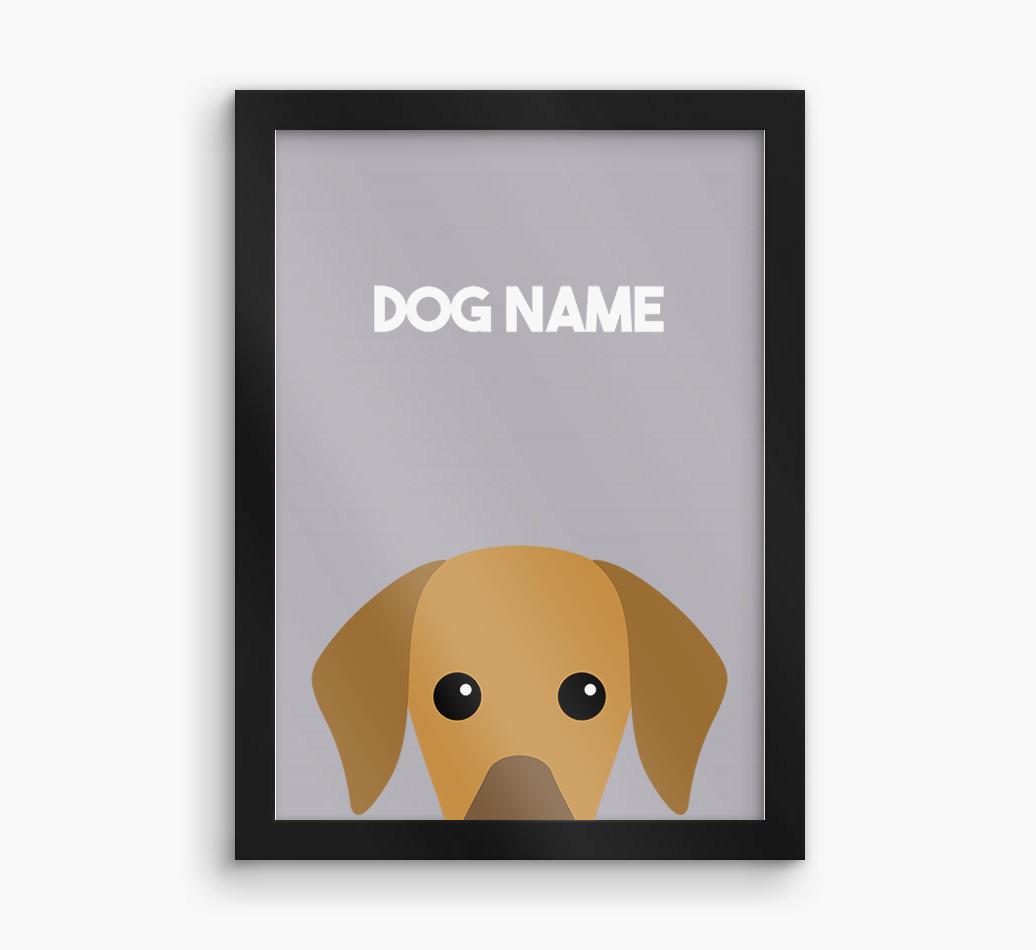 Peeking Dog: Personalized {breedFullName} Framed Print