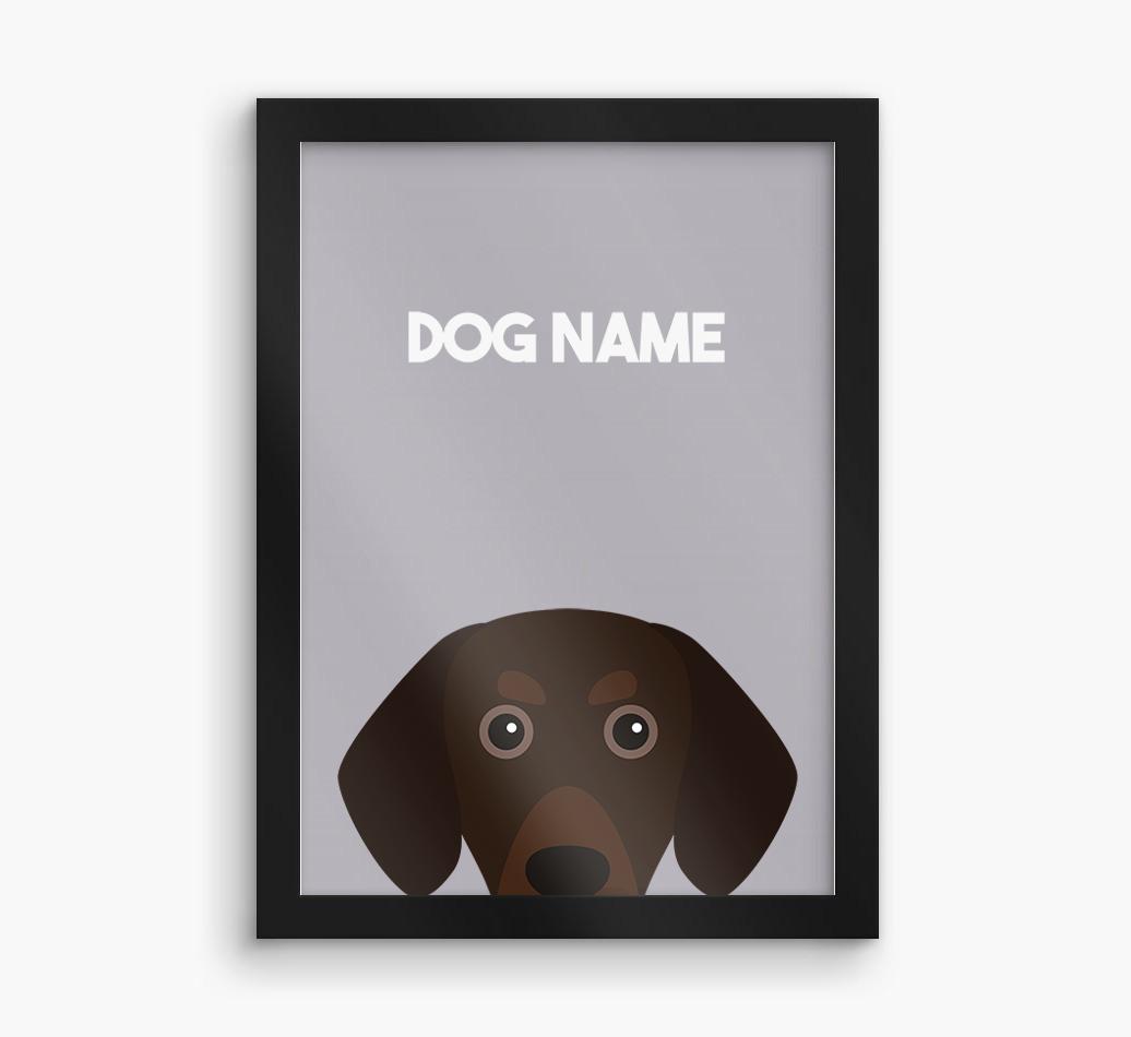 Peeking Dog: Personalized {breedFullName} Framed Print