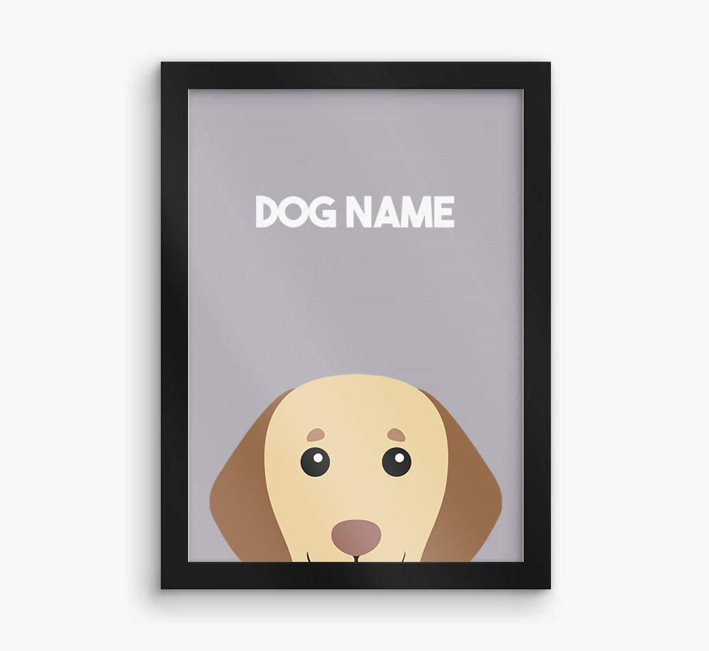 Peeking Dog: Personalized {breedFullName} Framed Print