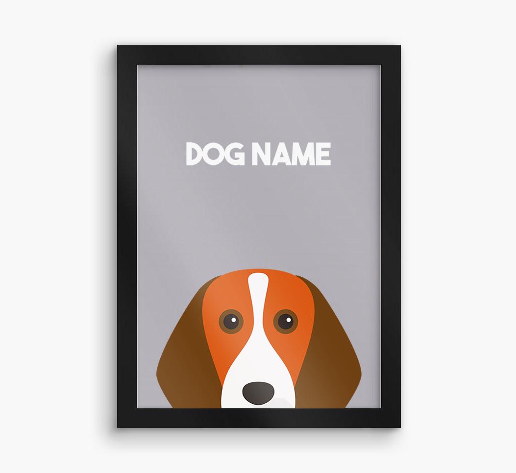 Peeking Dog: Personalized {breedFullName} Framed Print