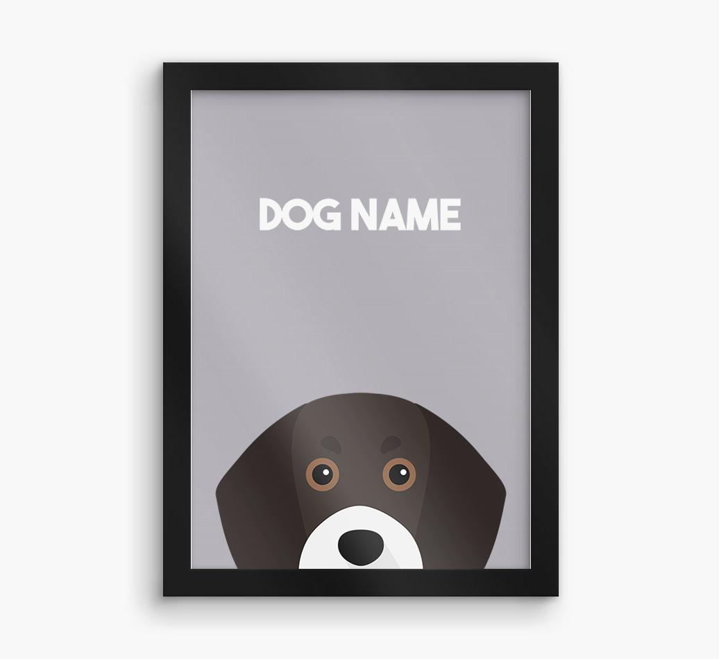 Peeking Dog: Personalized {breedFullName} Framed Print