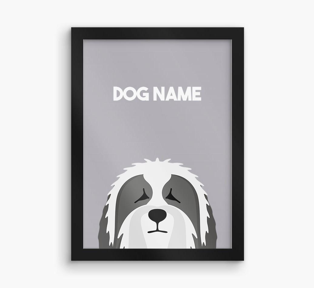 Peeking Dog: Personalized {breedFullName} Framed Print