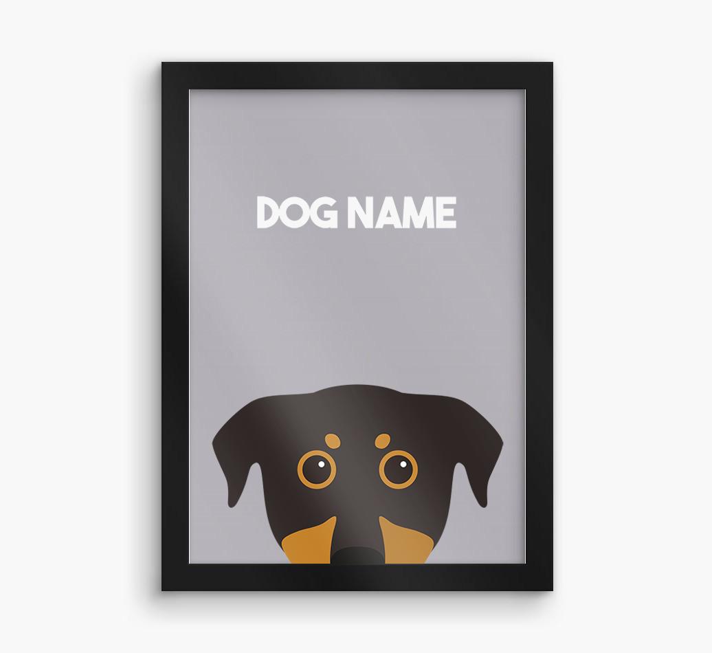 Peeking Dog: Personalized {breedFullName} Framed Print