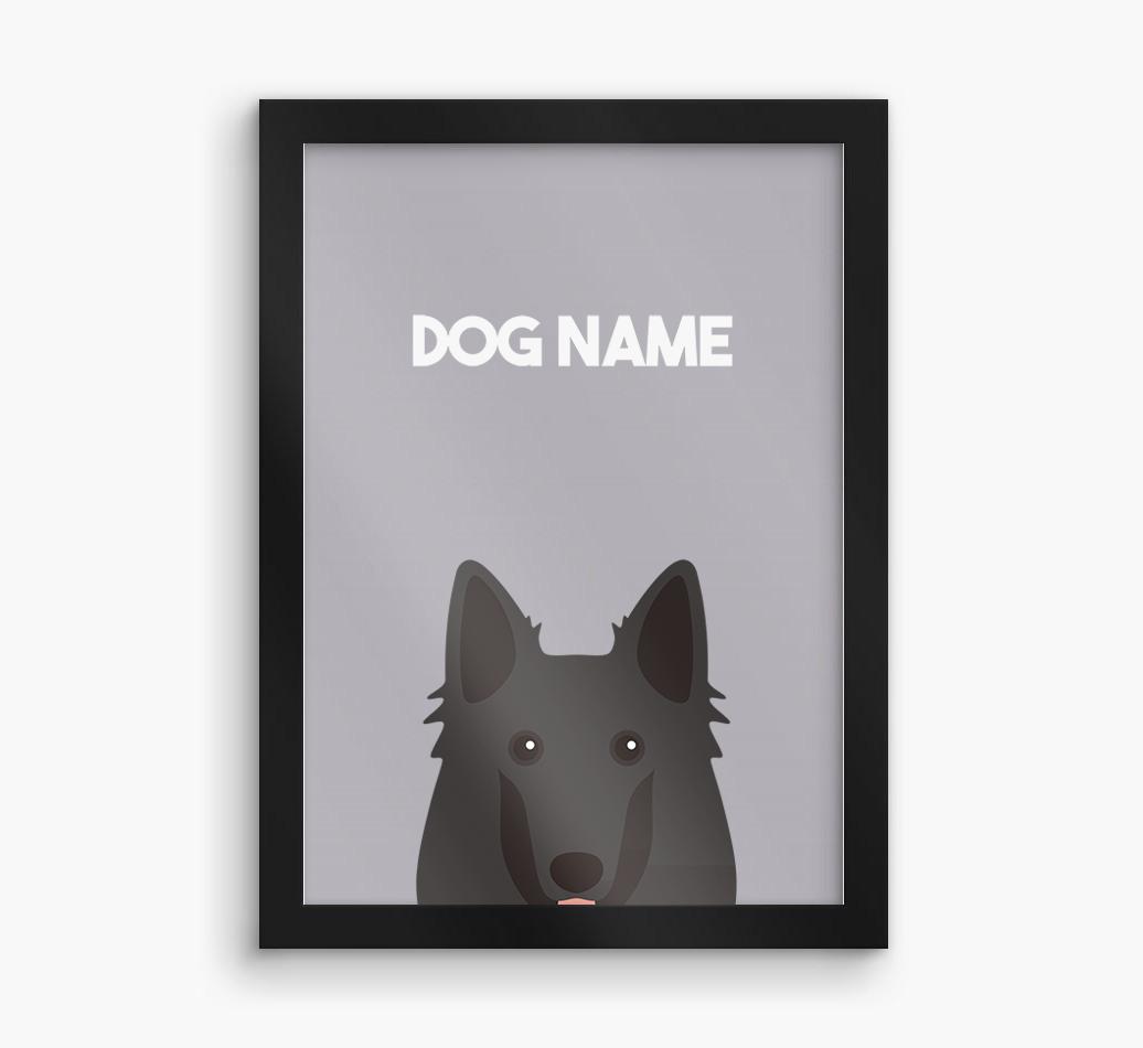 Peeking Dog: Personalized {breedFullName} Framed Print