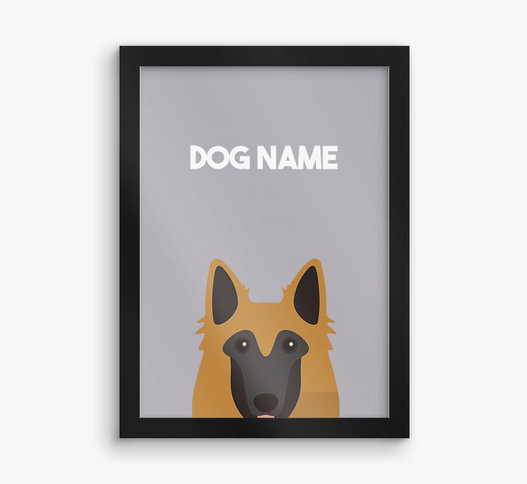 Peeking Dog: Personalized {breedFullName} Framed Print