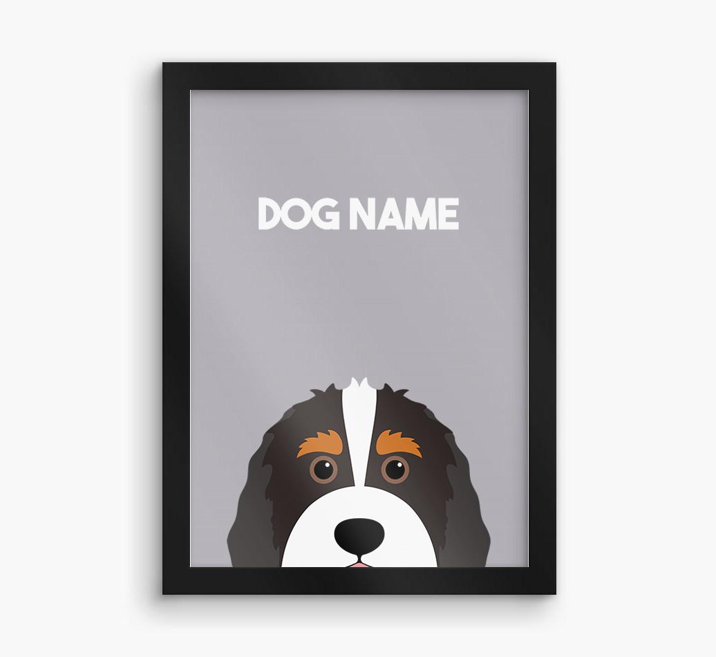 Peeking Dog: Personalized {breedFullName} Framed Print