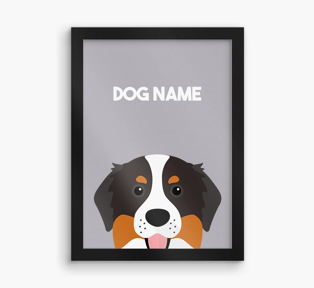 Peeking Dog: Personalized {breedFullName} Framed Print