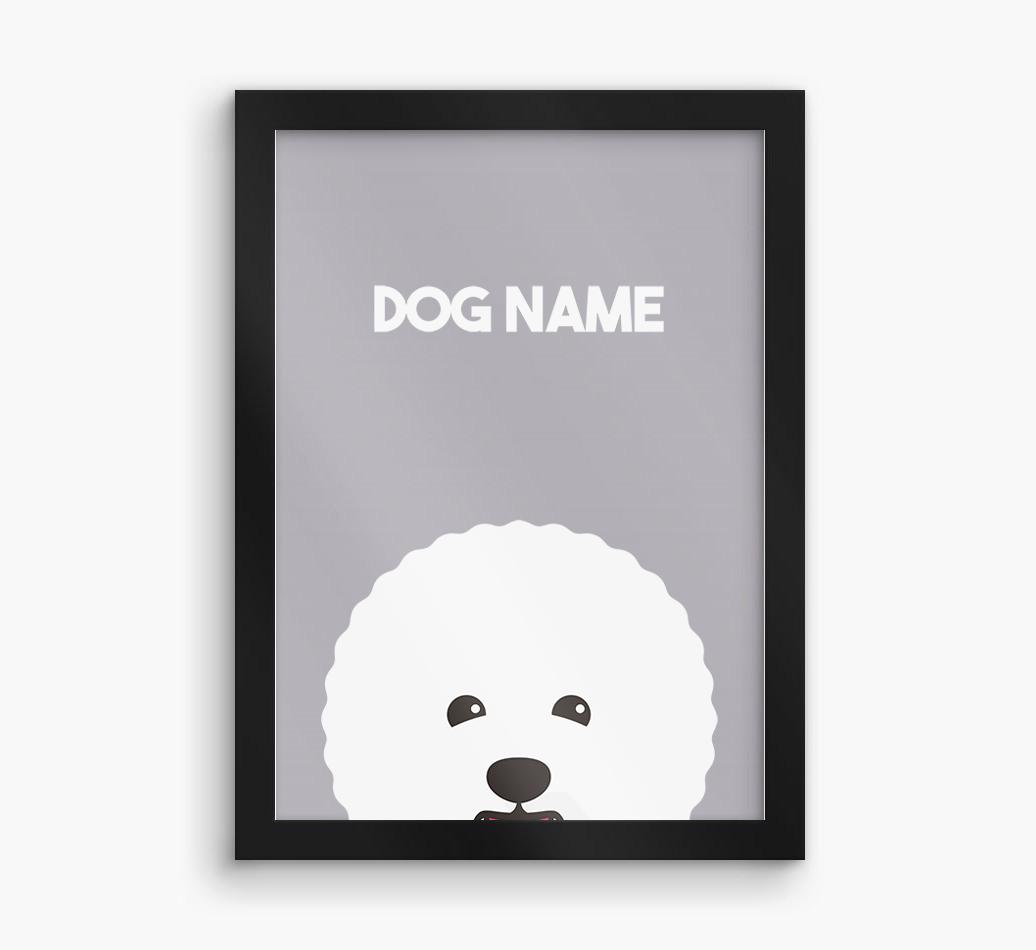 Peeking Dog: Personalized {breedFullName} Framed Print