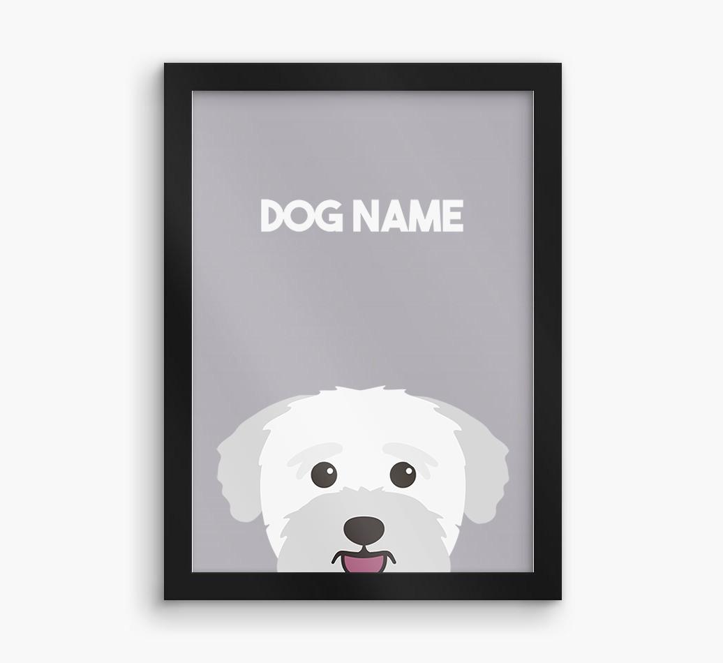 Peeking Dog: Personalized {breedFullName} Framed Print