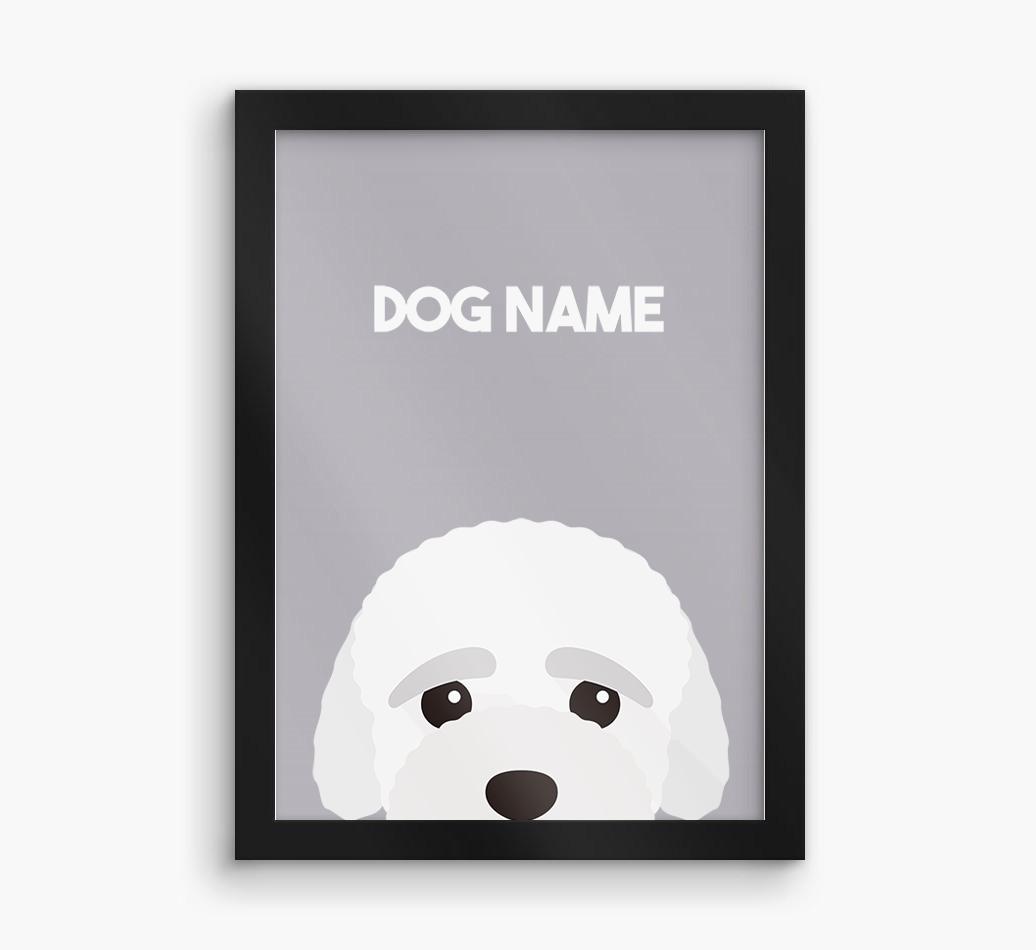 Peeking Dog: Personalized {breedFullName} Framed Print