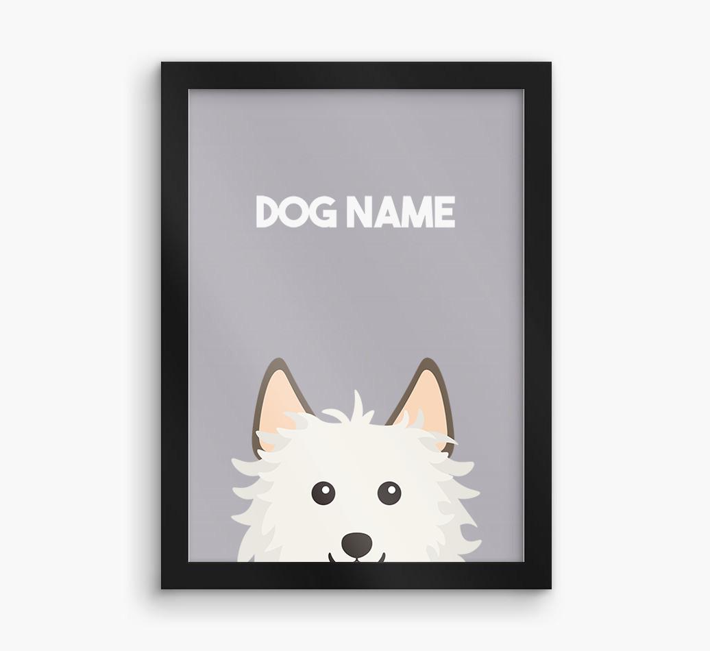 Peeking Dog: Personalized {breedFullName} Framed Print