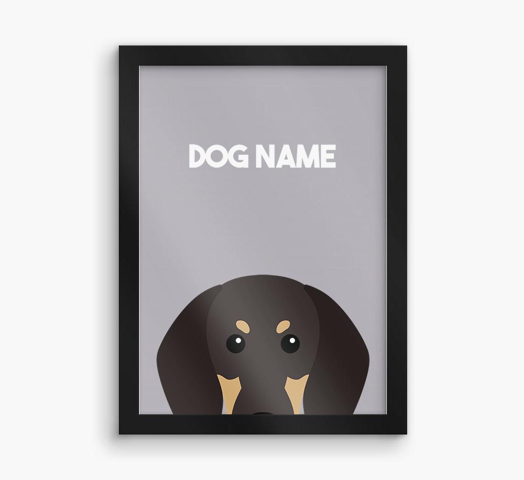 Peeking Dog: Personalized {breedFullName} Framed Print