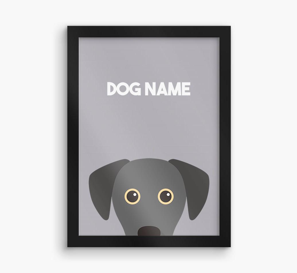 Peeking Dog: Personalized {breedFullName} Framed Print