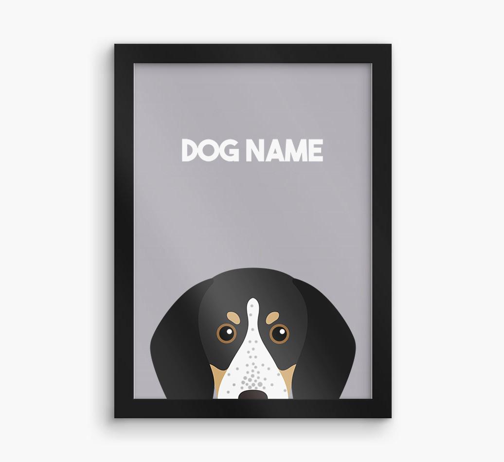 Peeking Dog: Personalized {breedFullName} Framed Print