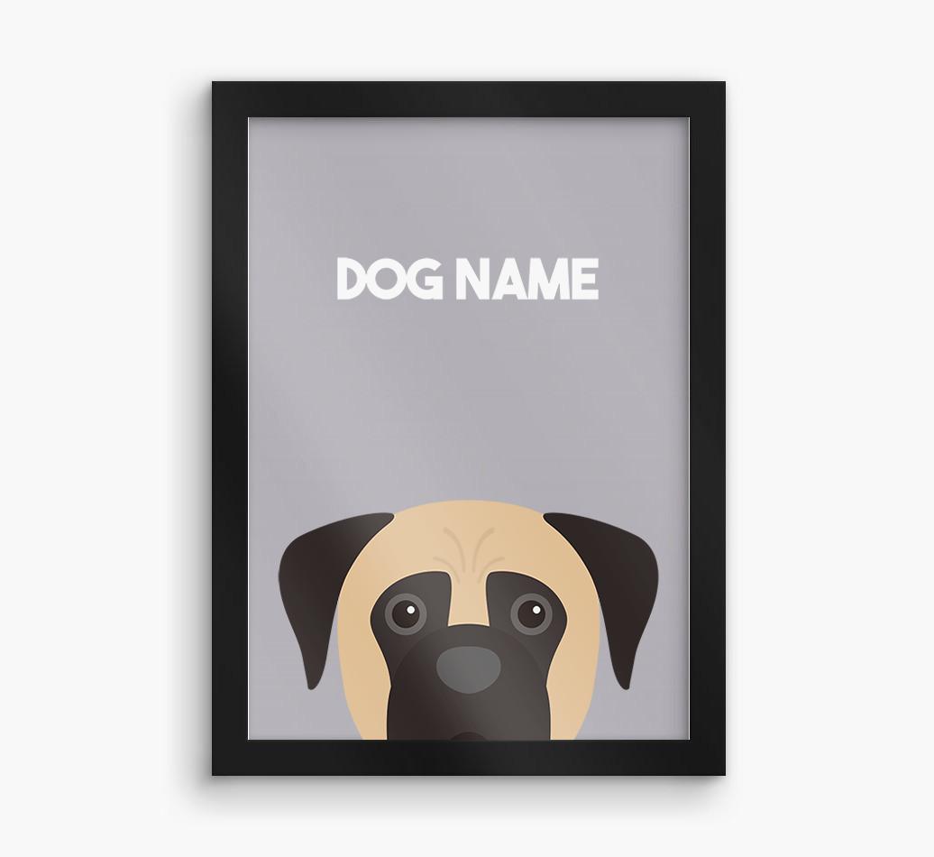 Peeking Dog: Personalized {breedFullName} Framed Print