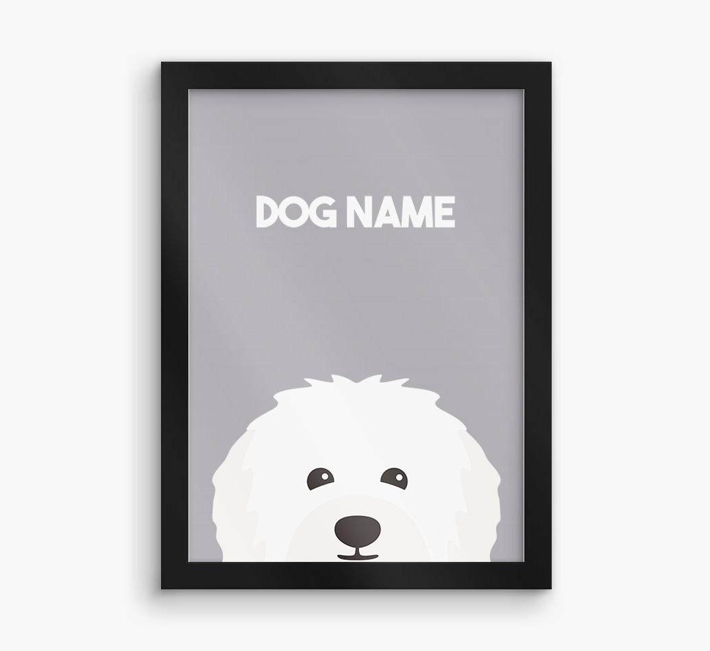 Peeking Dog: Personalized {breedFullName} Framed Print
