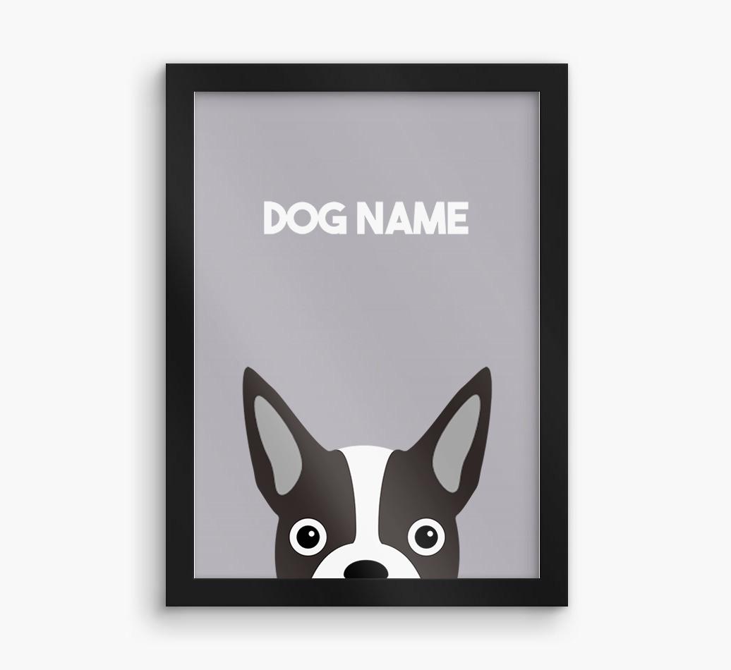 Peeking Dog: Personalized {breedFullName} Framed Print