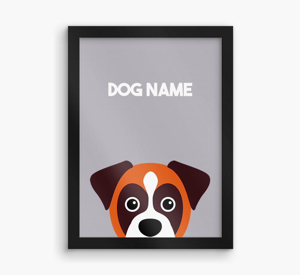 Peeking Dog: Personalized {breedFullName} Framed Print