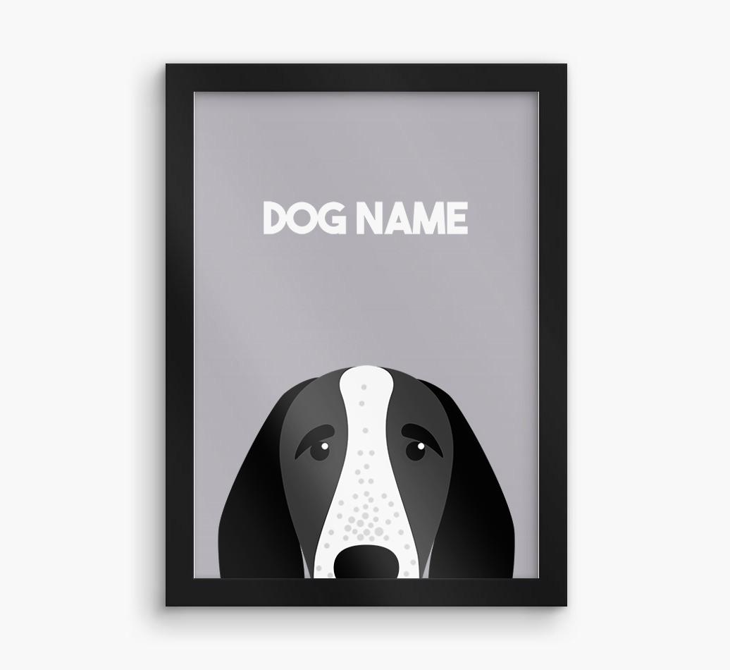Peeking Dog: Personalized {breedFullName} Framed Print