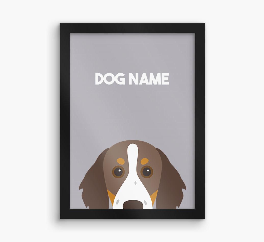 Peeking Dog: Personalized {breedFullName} Framed Print
