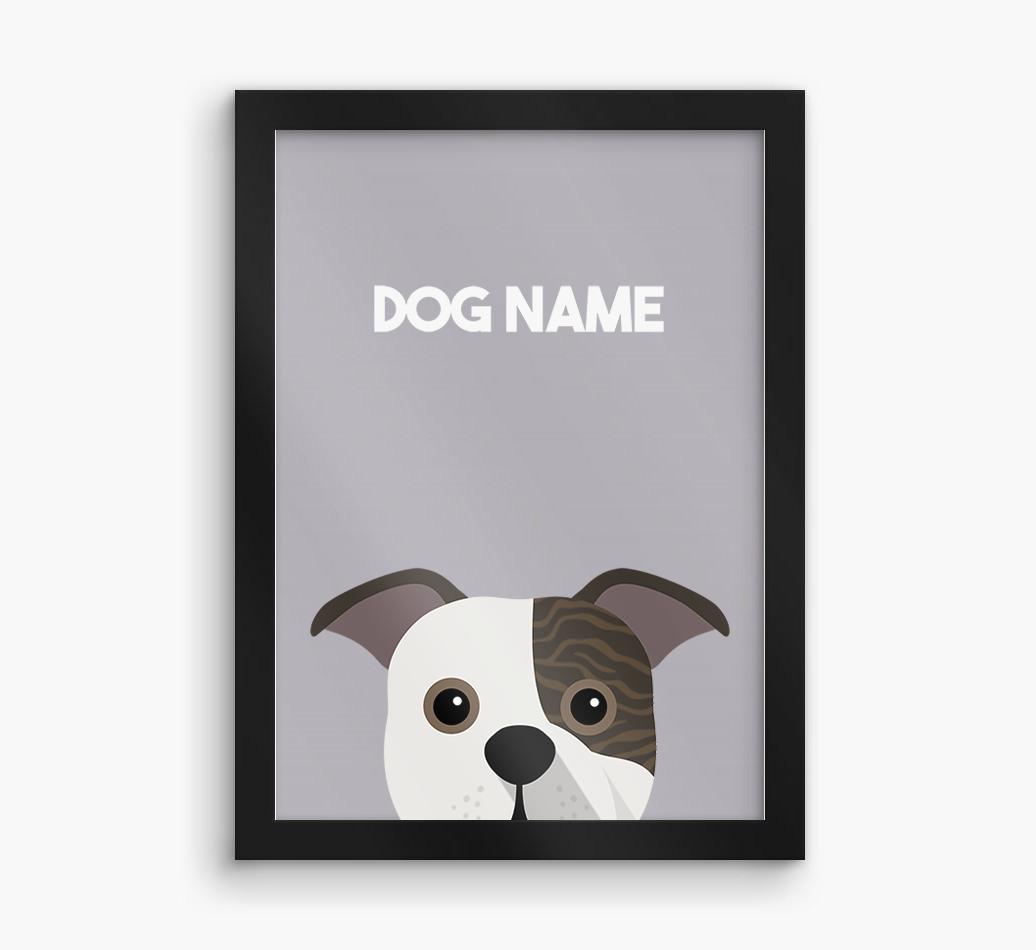 Peeking Dog: Personalized {breedFullName} Framed Print