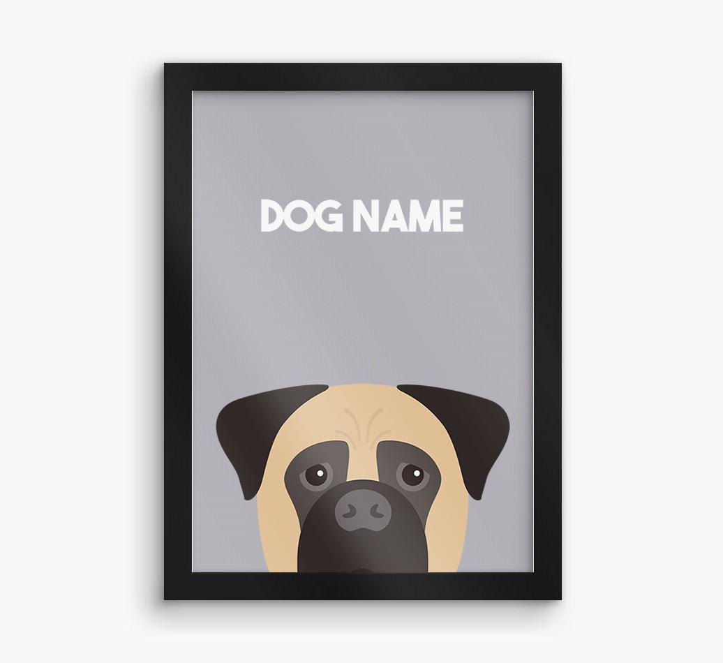 Peeking Dog: Personalized {breedFullName} Framed Print