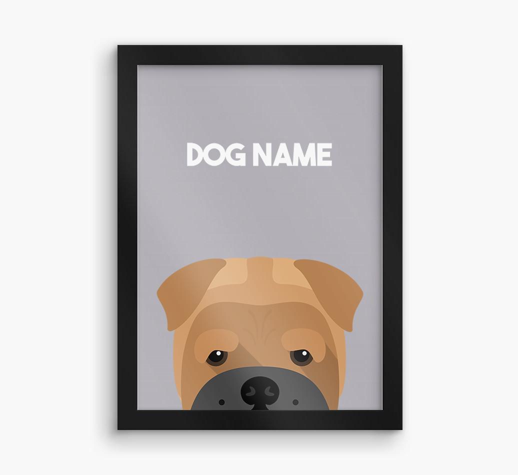 Peeking Dog: Personalized {breedFullName} Framed Print