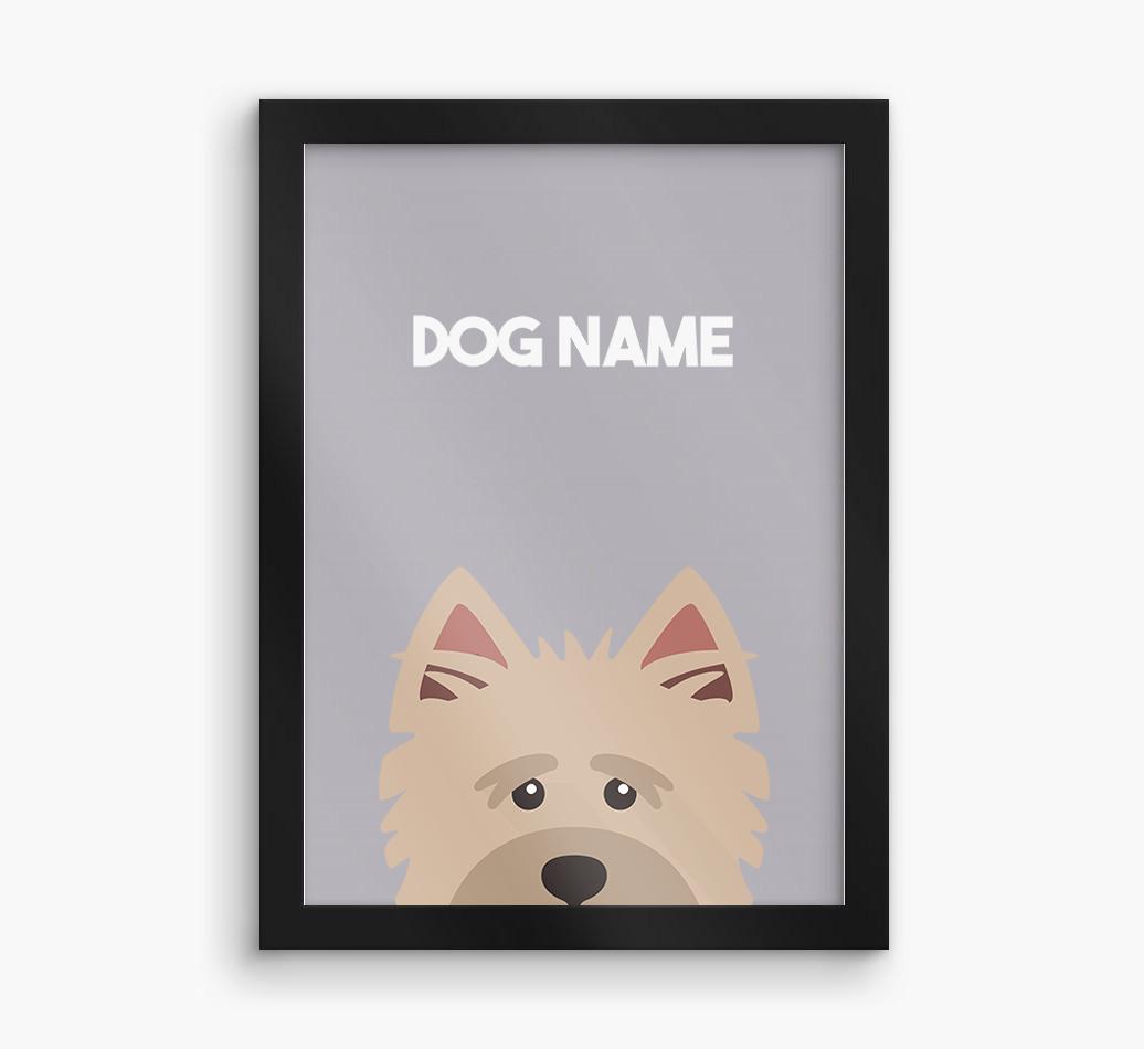 Peeking Dog: Personalized {breedFullName} Framed Print