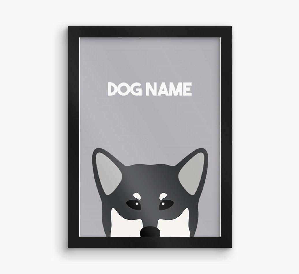 Peeking Dog: Personalized {breedFullName} Framed Print