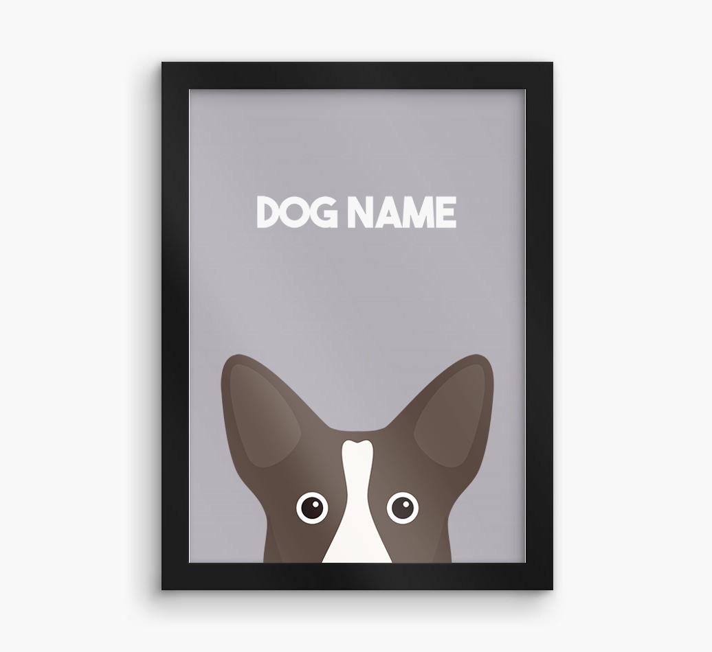 Peeking Dog: Personalized {breedFullName} Framed Print