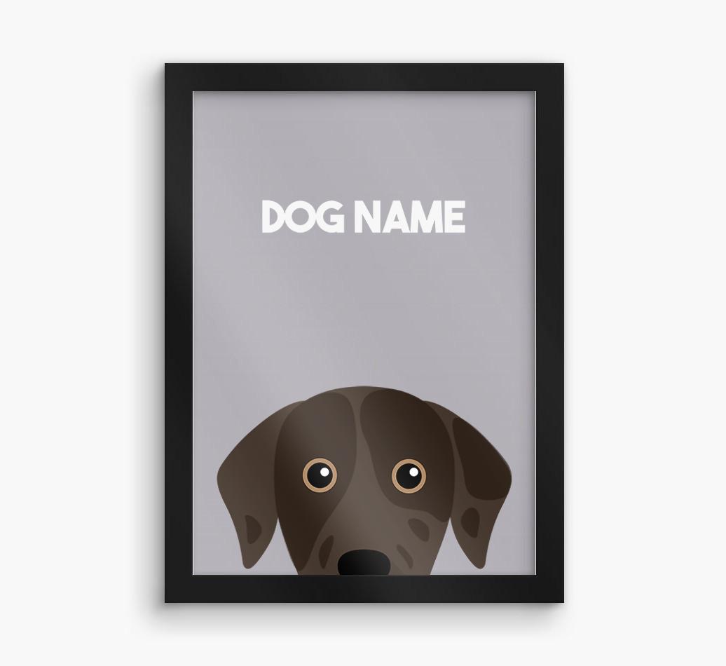 Peeking Dog: Personalized {breedFullName} Framed Print