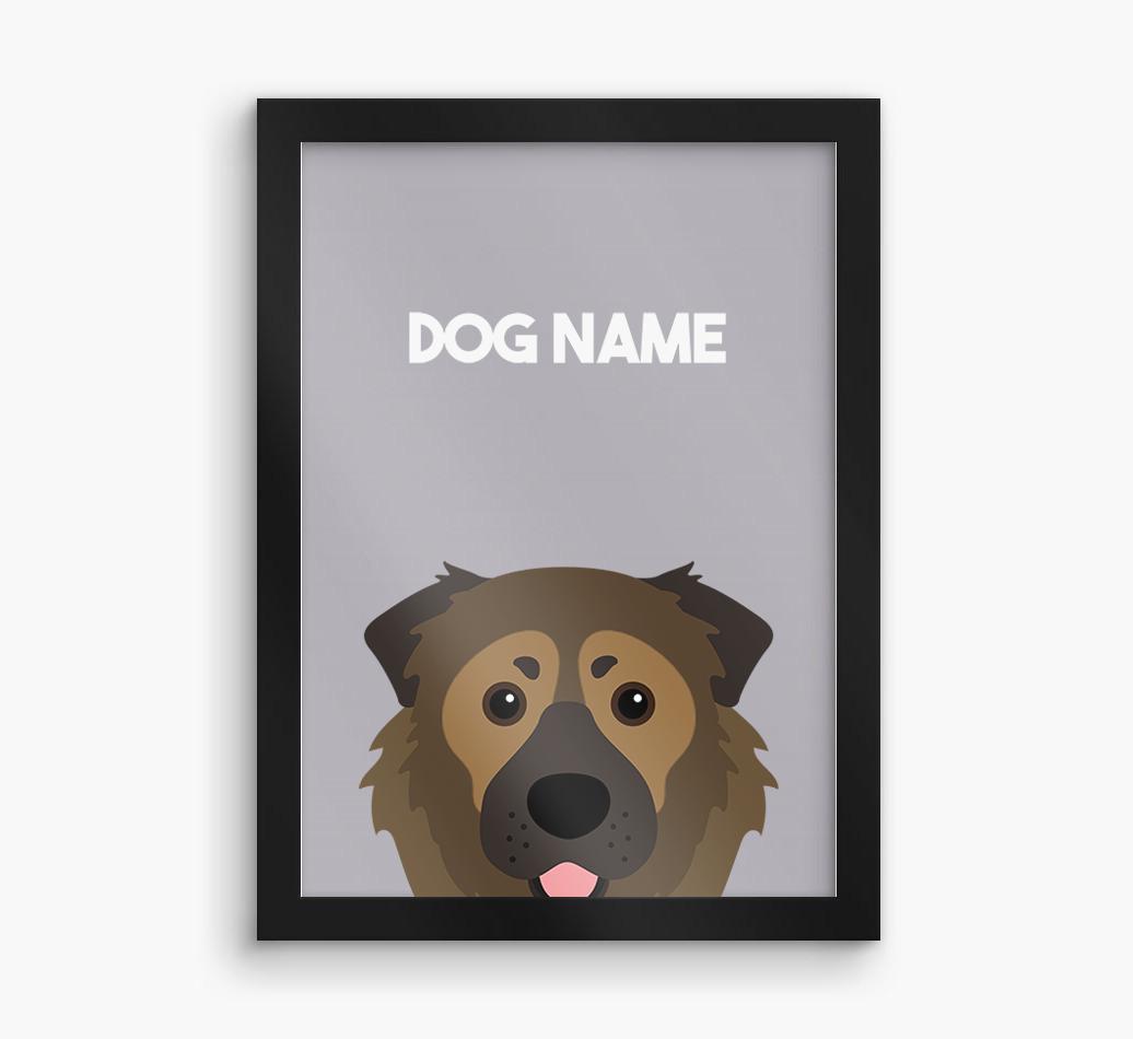Peeking Dog: Personalized {breedFullName} Framed Print