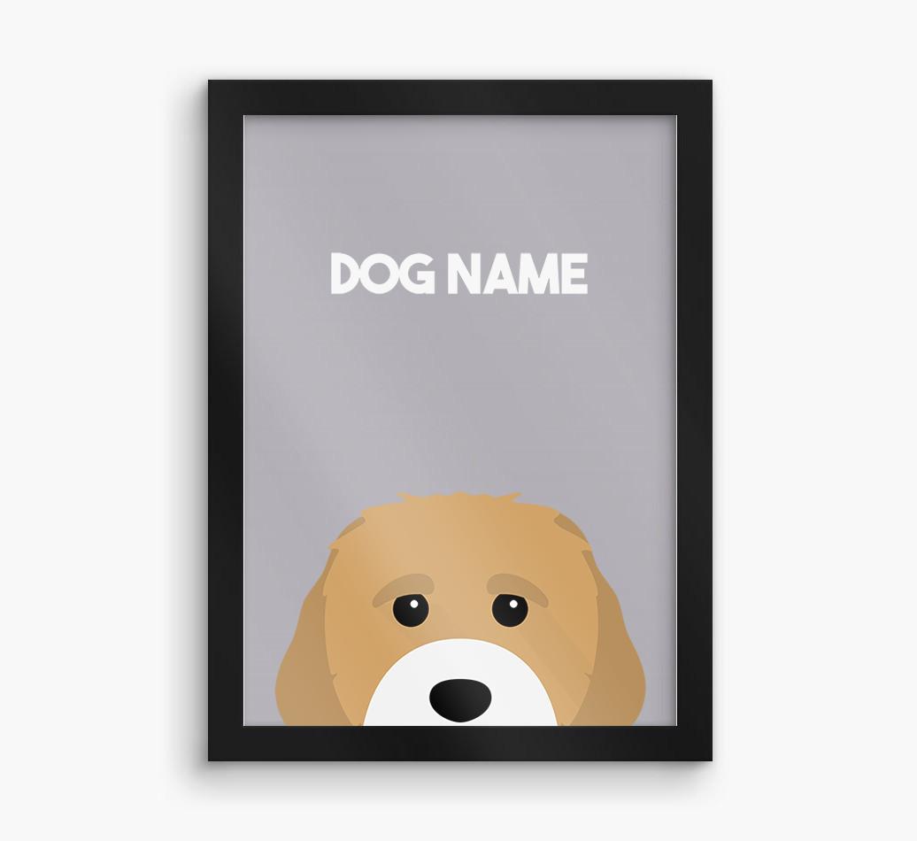 Peeking Dog: Personalized {breedFullName} Framed Print
