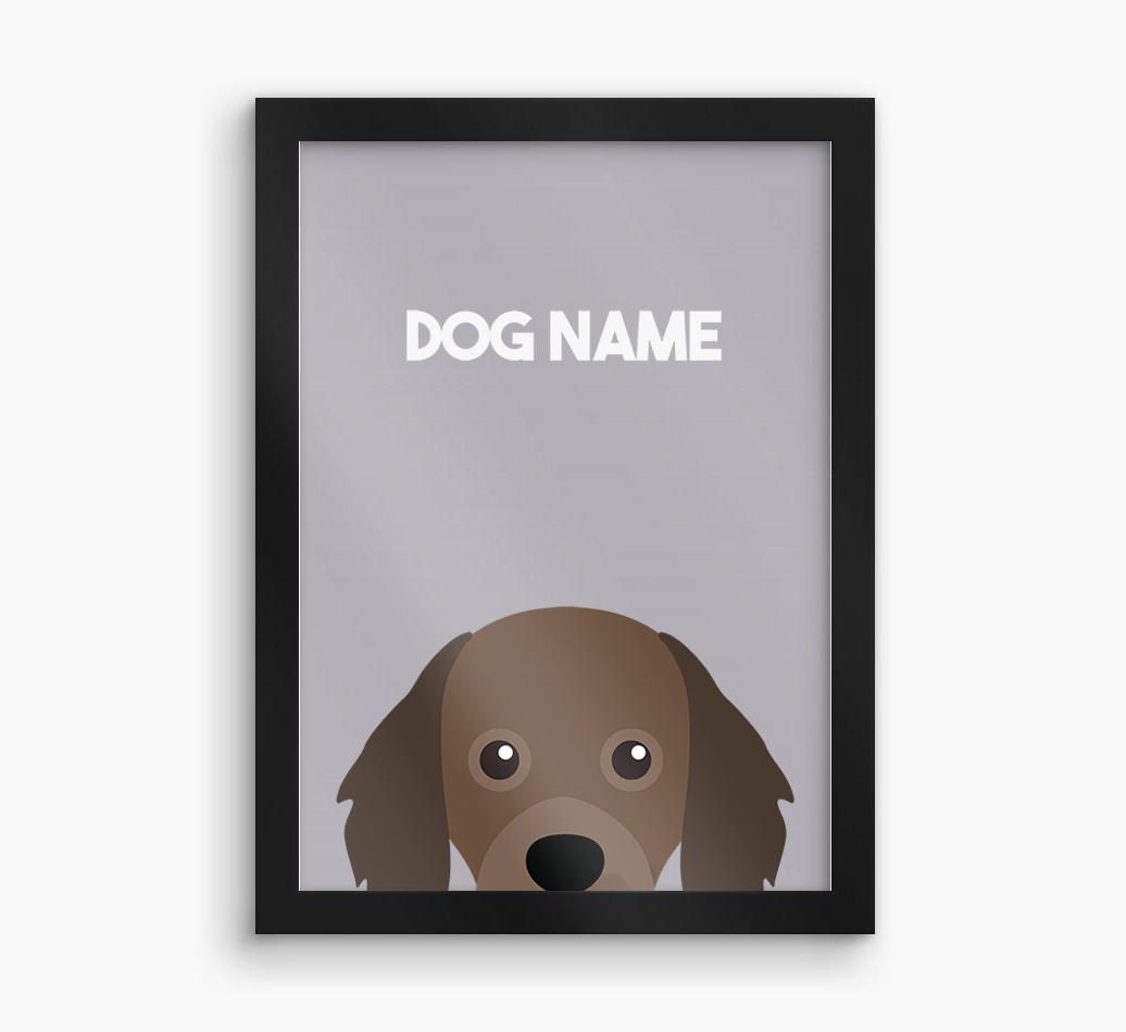 Peeking Dog: Personalized {breedFullName} Framed Print