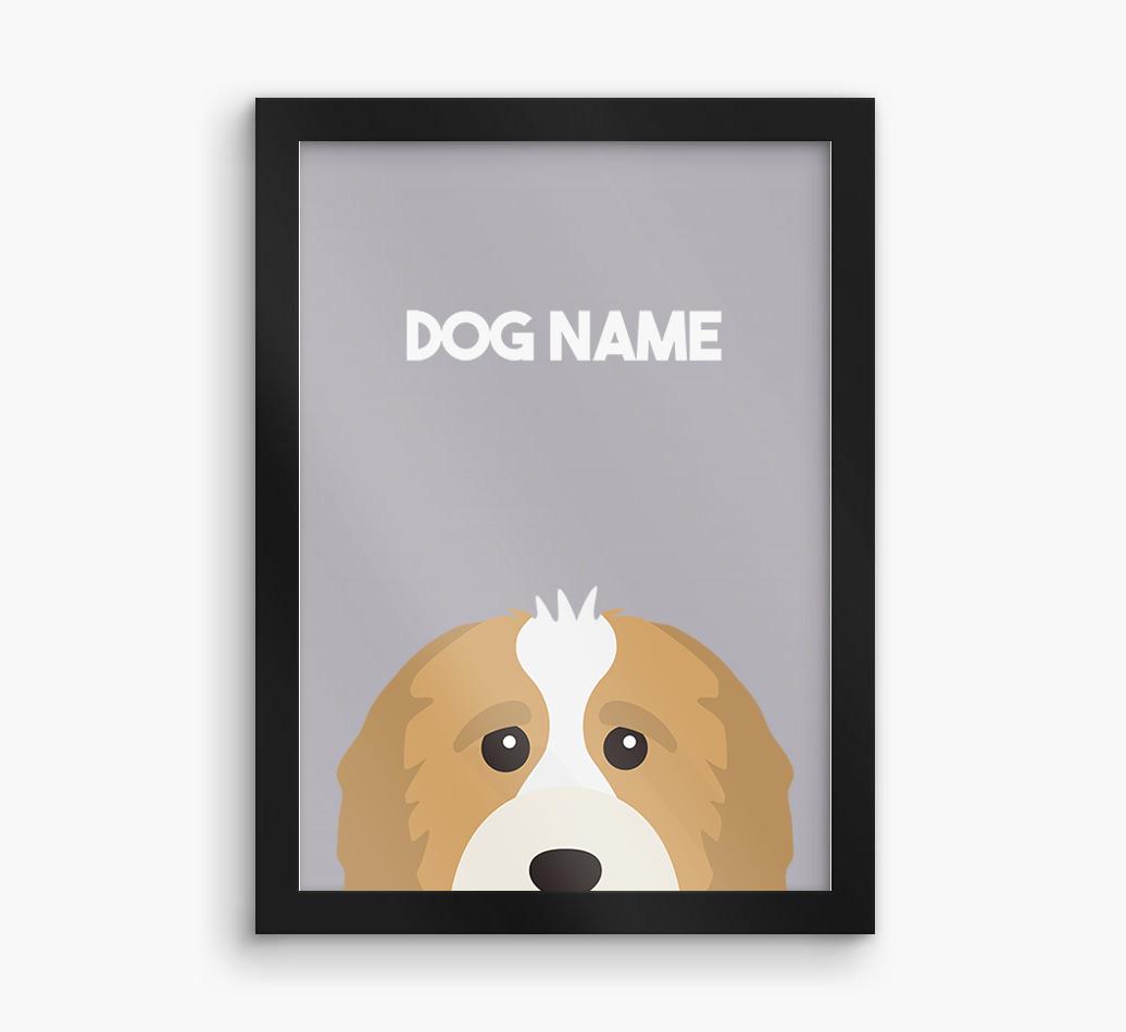Peeking Dog: Personalized {breedFullName} Framed Print