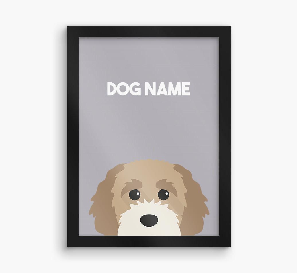 Peeking Dog: Personalized {breedFullName} Framed Print