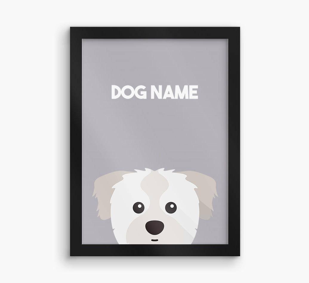 Peeking Dog: Personalized {breedFullName} Framed Print