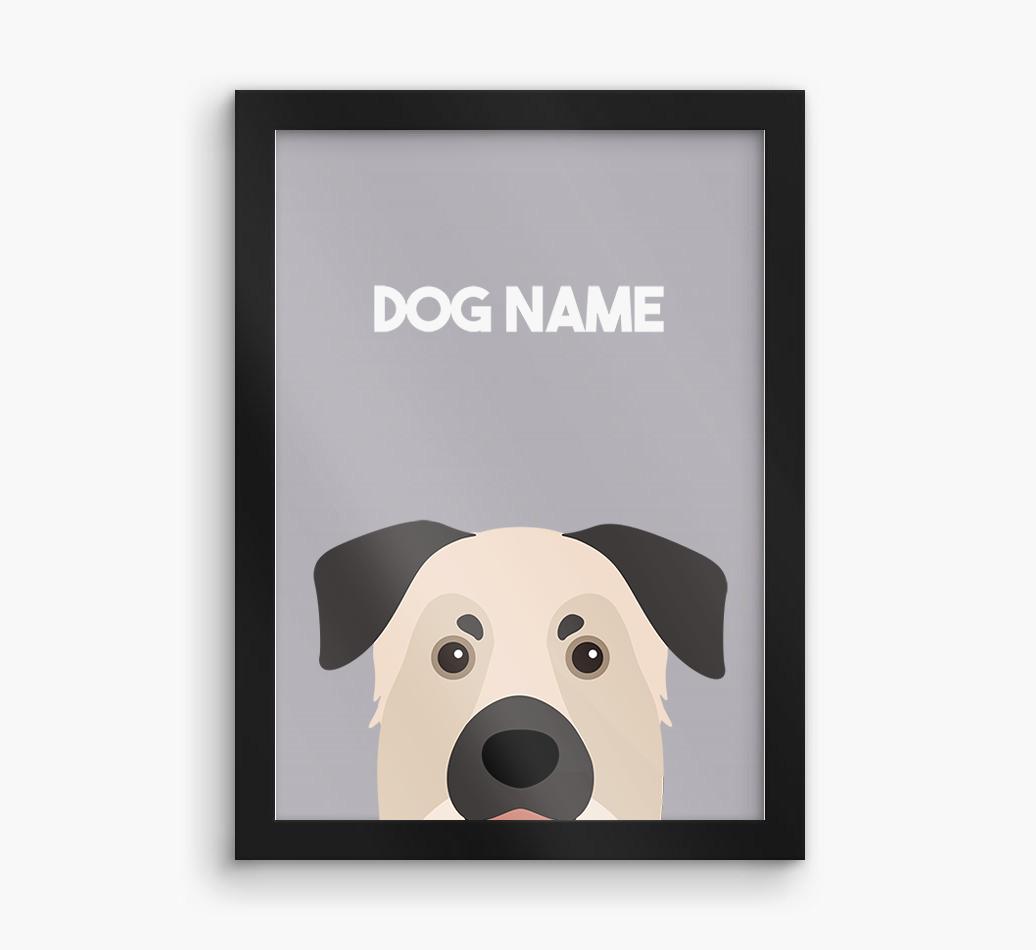 Peeking Dog: Personalized {breedFullName} Framed Print