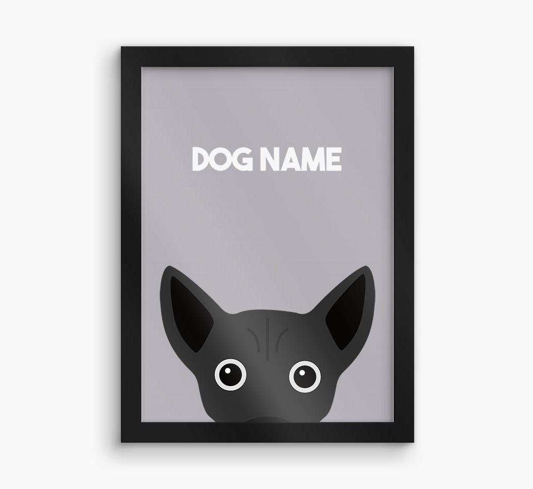 Peeking Dog: Personalized {breedFullName} Framed Print