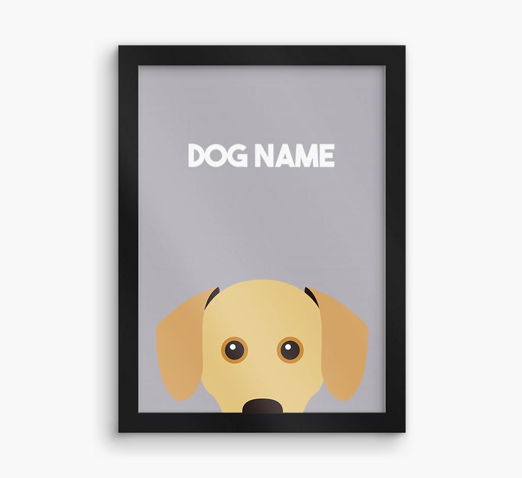 Peeking Dog: Personalized {breedFullName} Framed Print