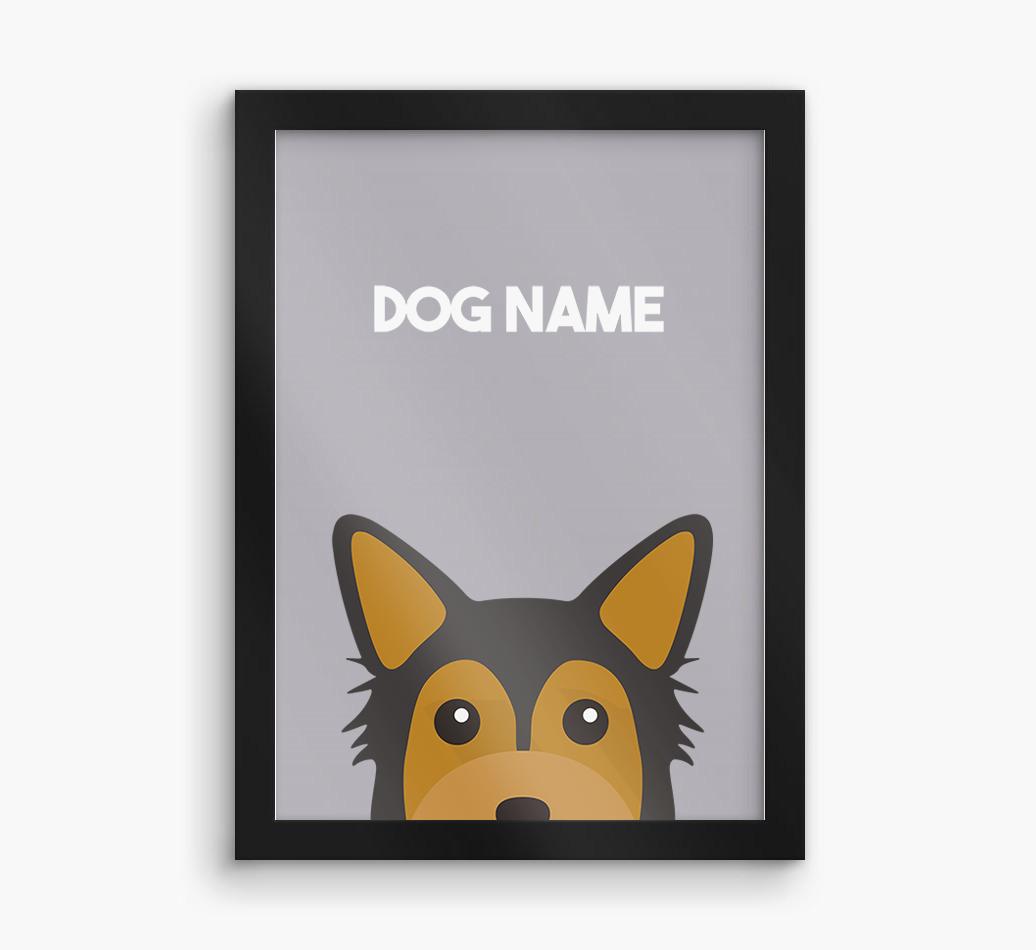 Peeking Dog: Personalized {breedFullName} Framed Print