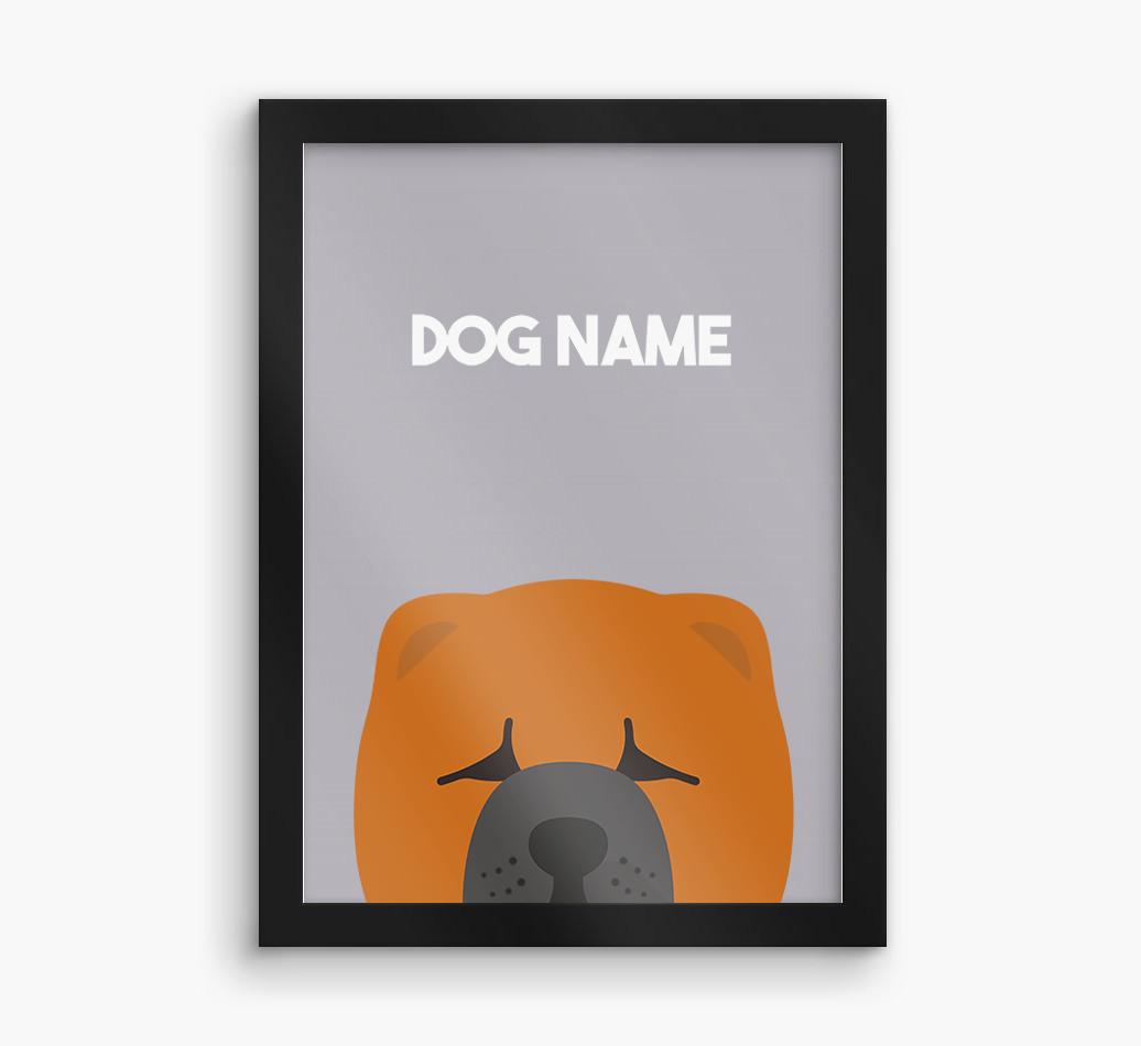 Peeking Dog: Personalized {breedFullName} Framed Print